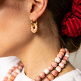 Heavenly Pink Hoop Earrings